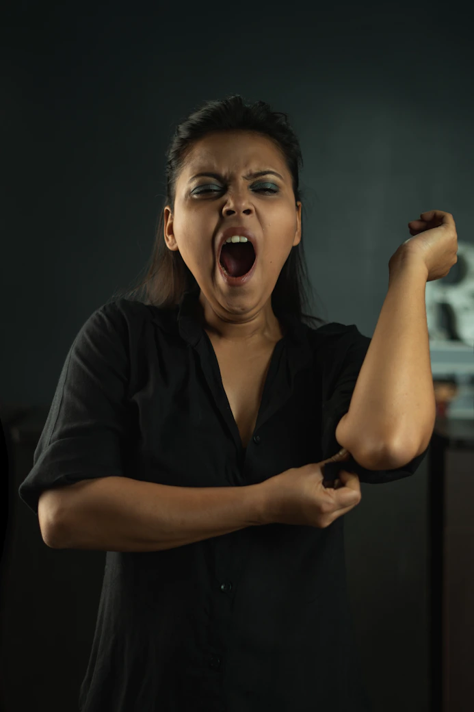 woman in fight or flight