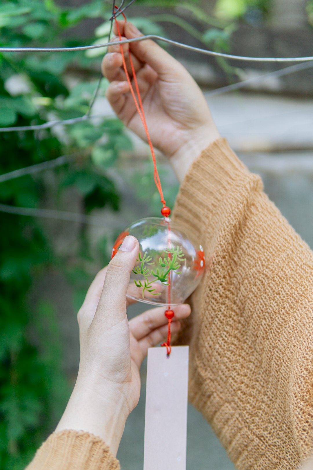 person holding clear glass ball