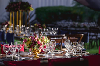 clear wine glasses on table