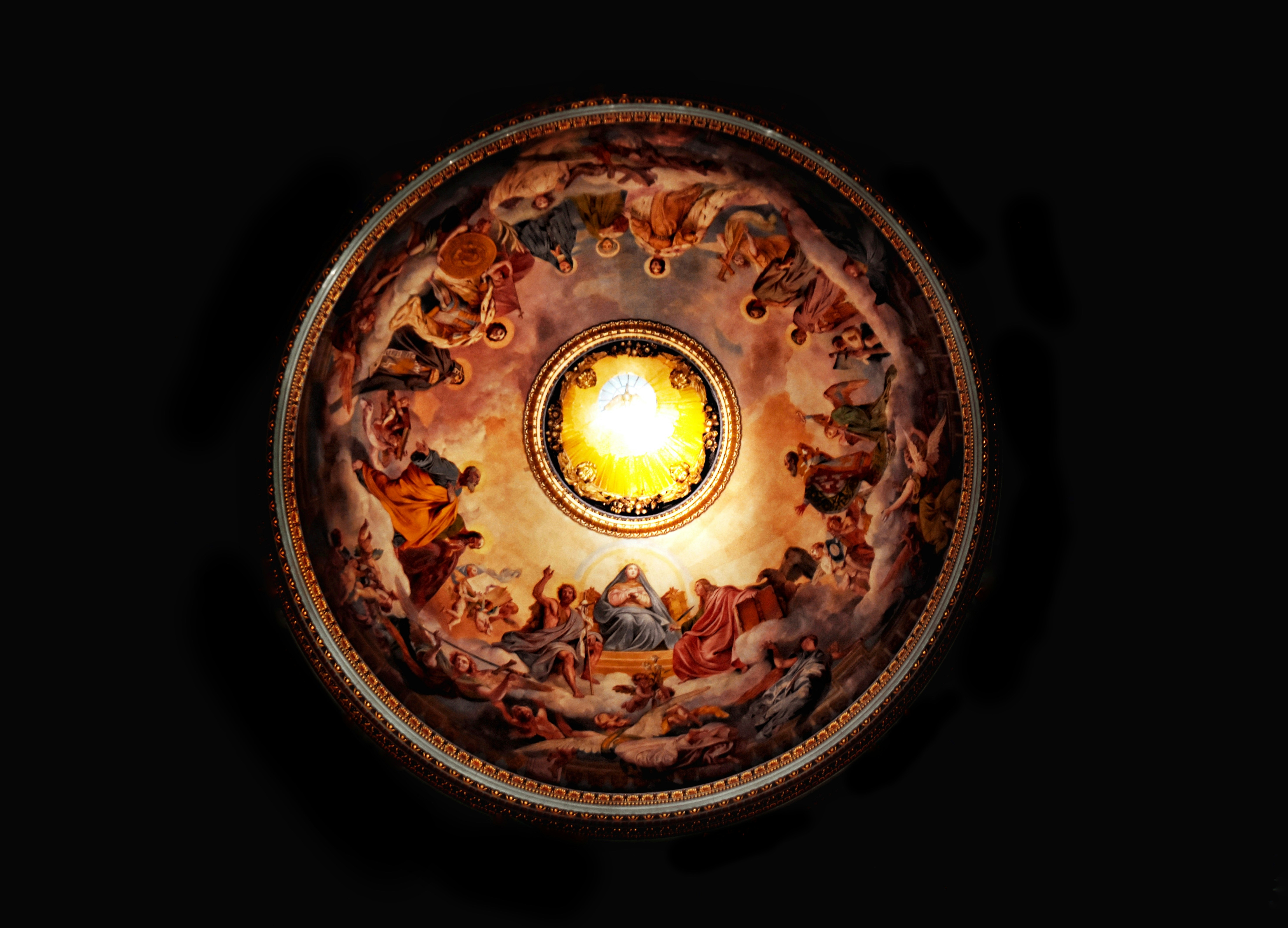 round brown and black floral decor