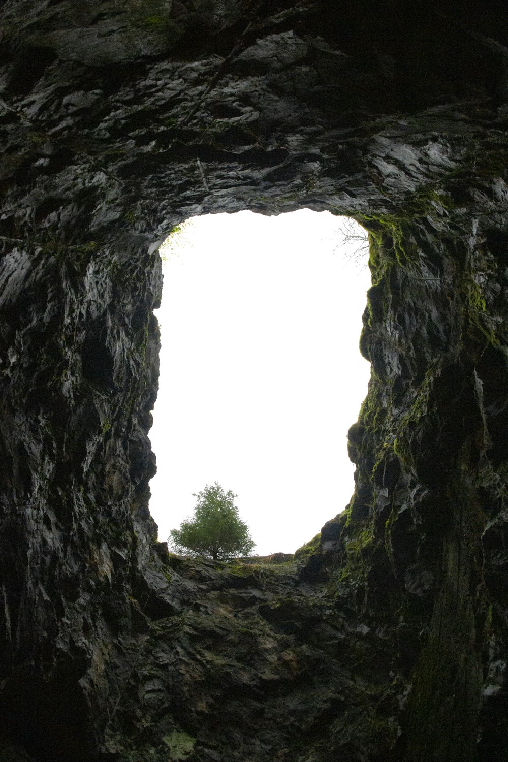 黒と灰色の岩層