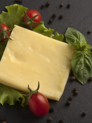 green cheese and red tomatoes