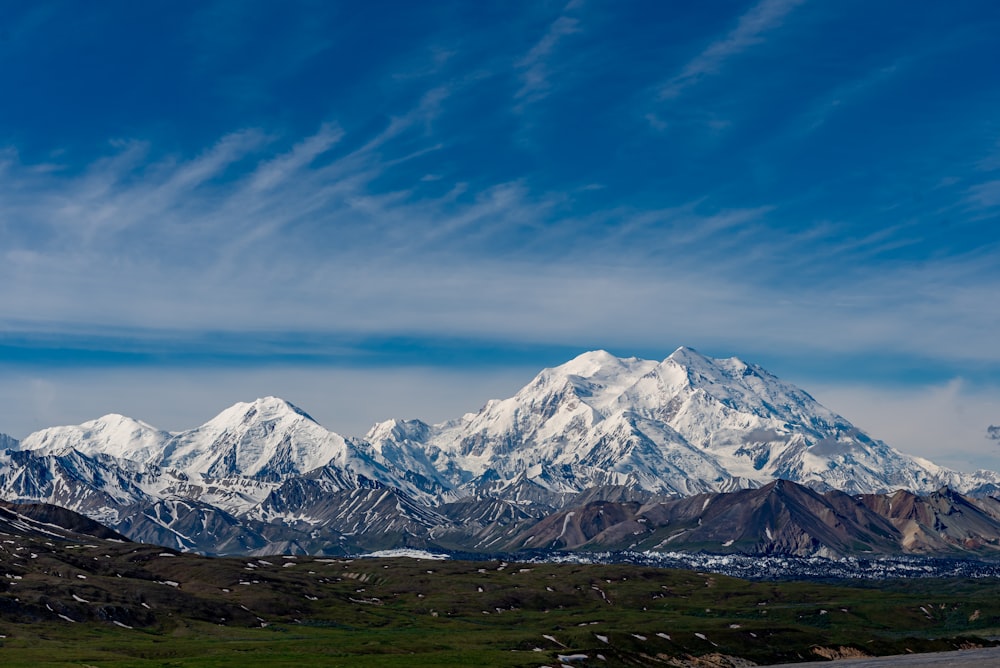 snow covered mountain under blue sky during daytime