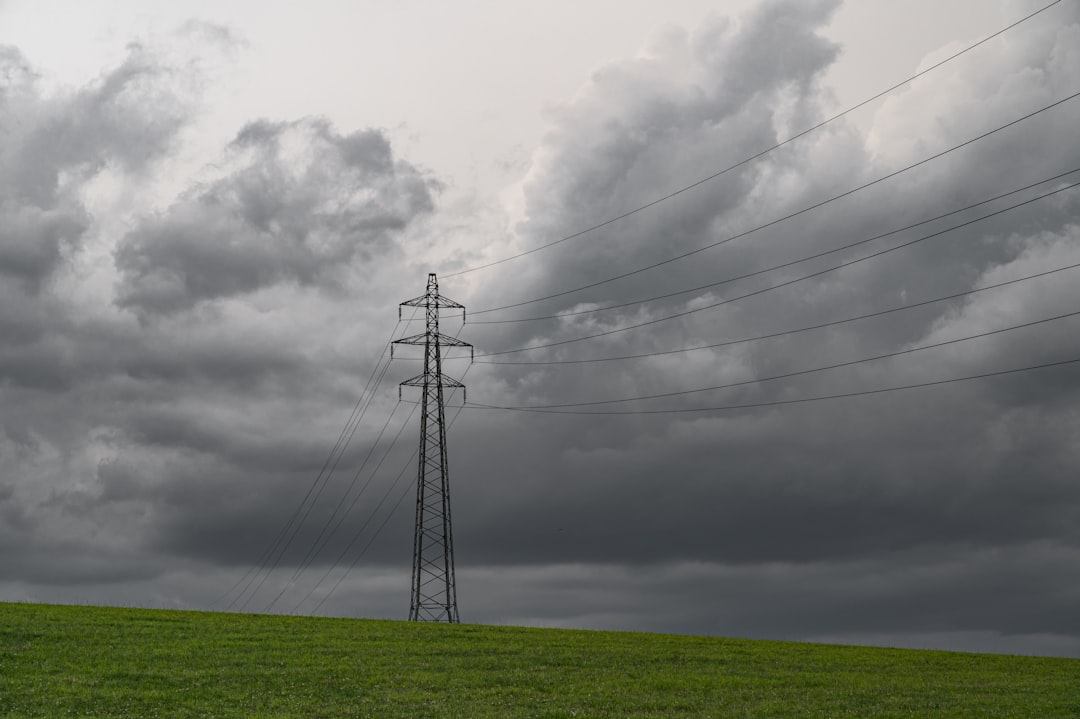 green grass field under cloudy sky