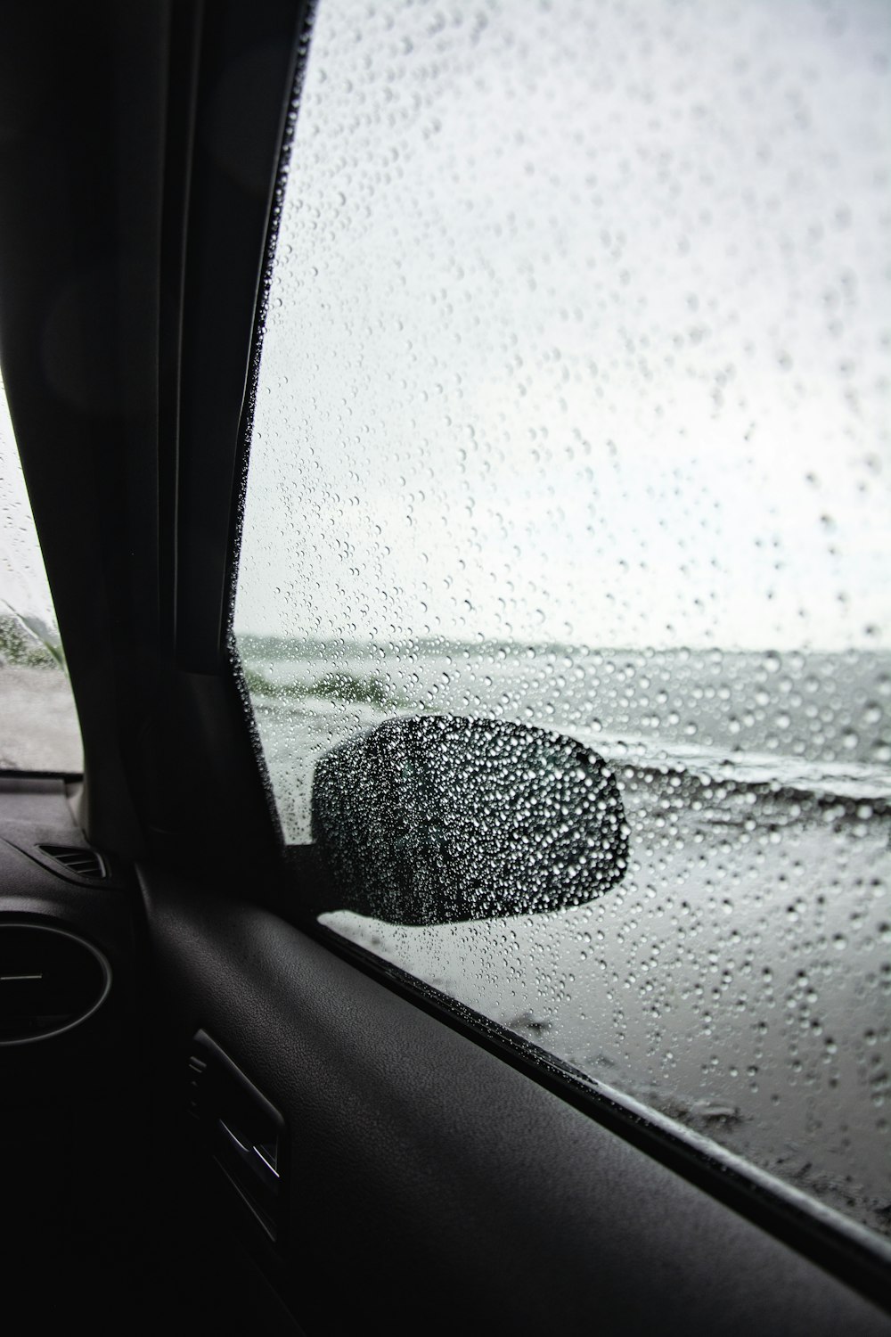 water droplets on car window