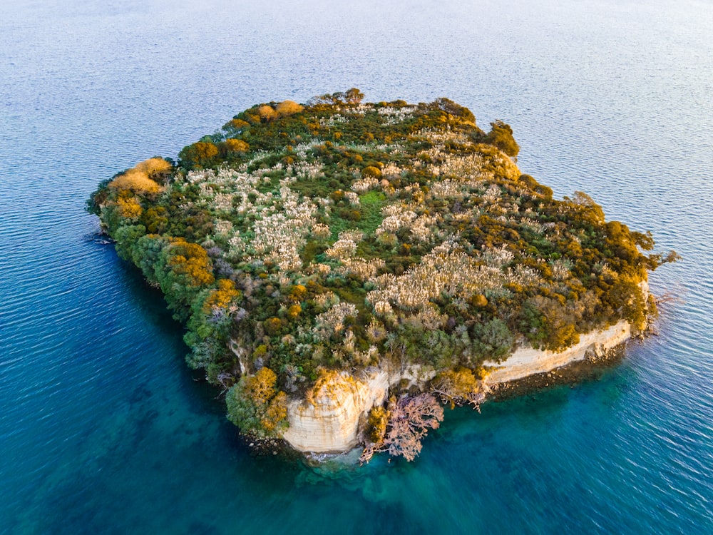 green and brown rock formation on blue sea during daytime