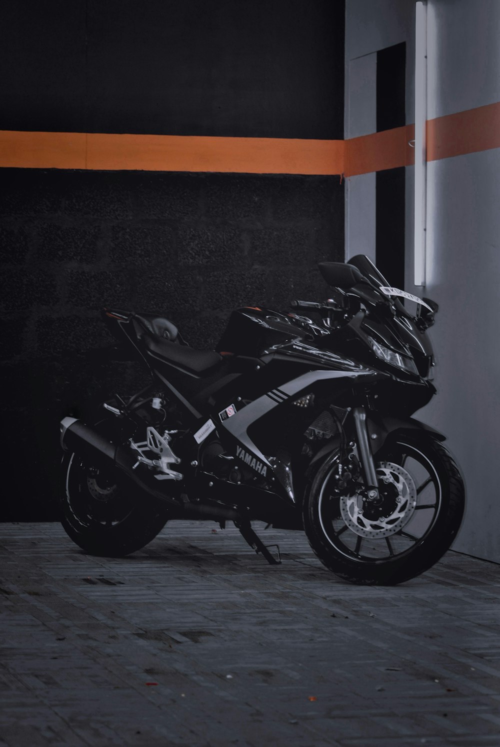 black and gray sports bike