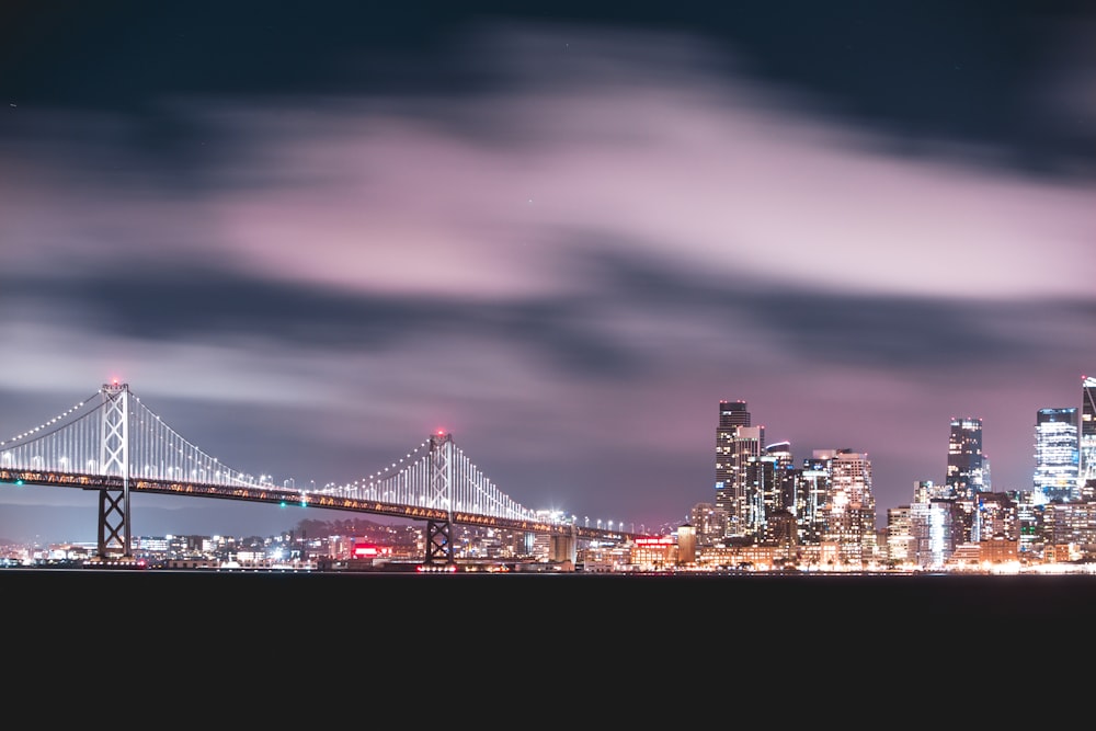 golden gate bridge during night time