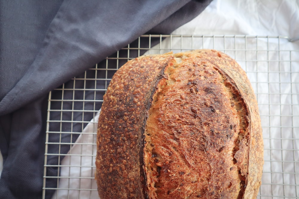 brown bread on white paper