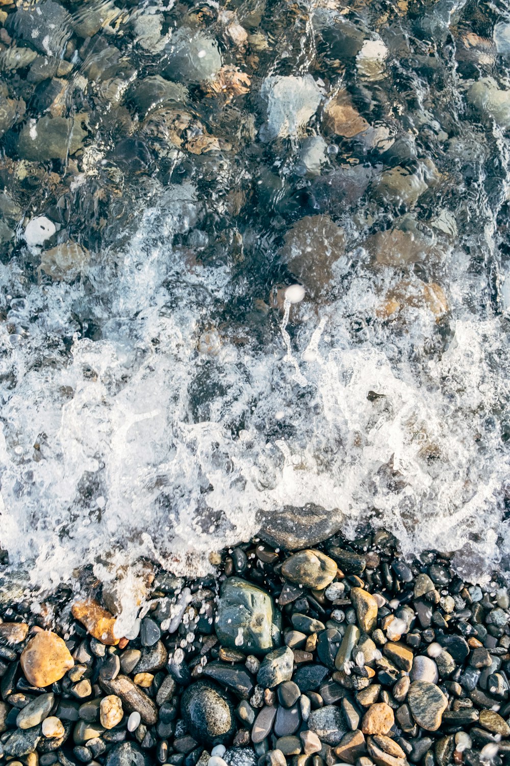 water waves on rocky shore during daytime