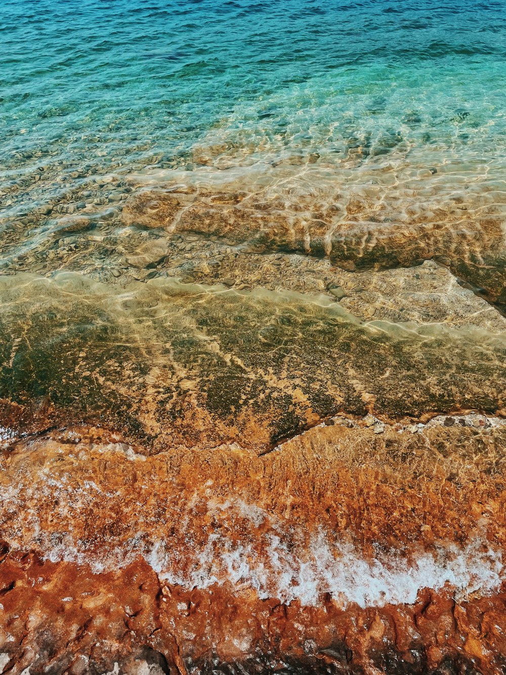 vagues de mer brunes et blanches
