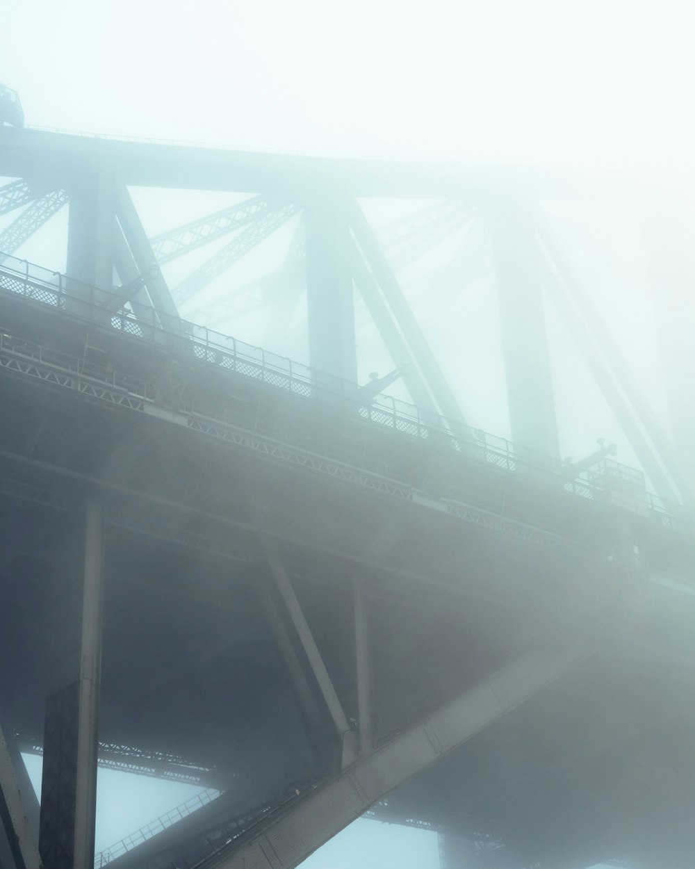 Foto en escala de grises de un puente