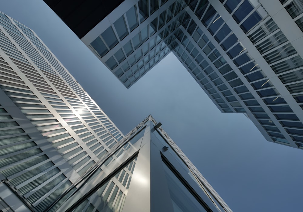 low angle photography of high rise building