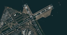 aerial view of city buildings during night time