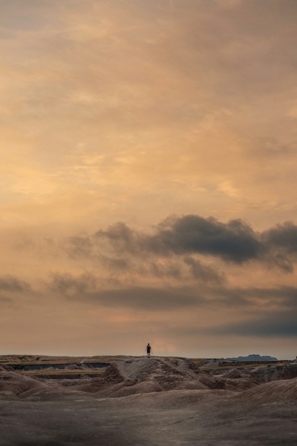 Persona de pie en la playa bajo el cielo nublado durante el día