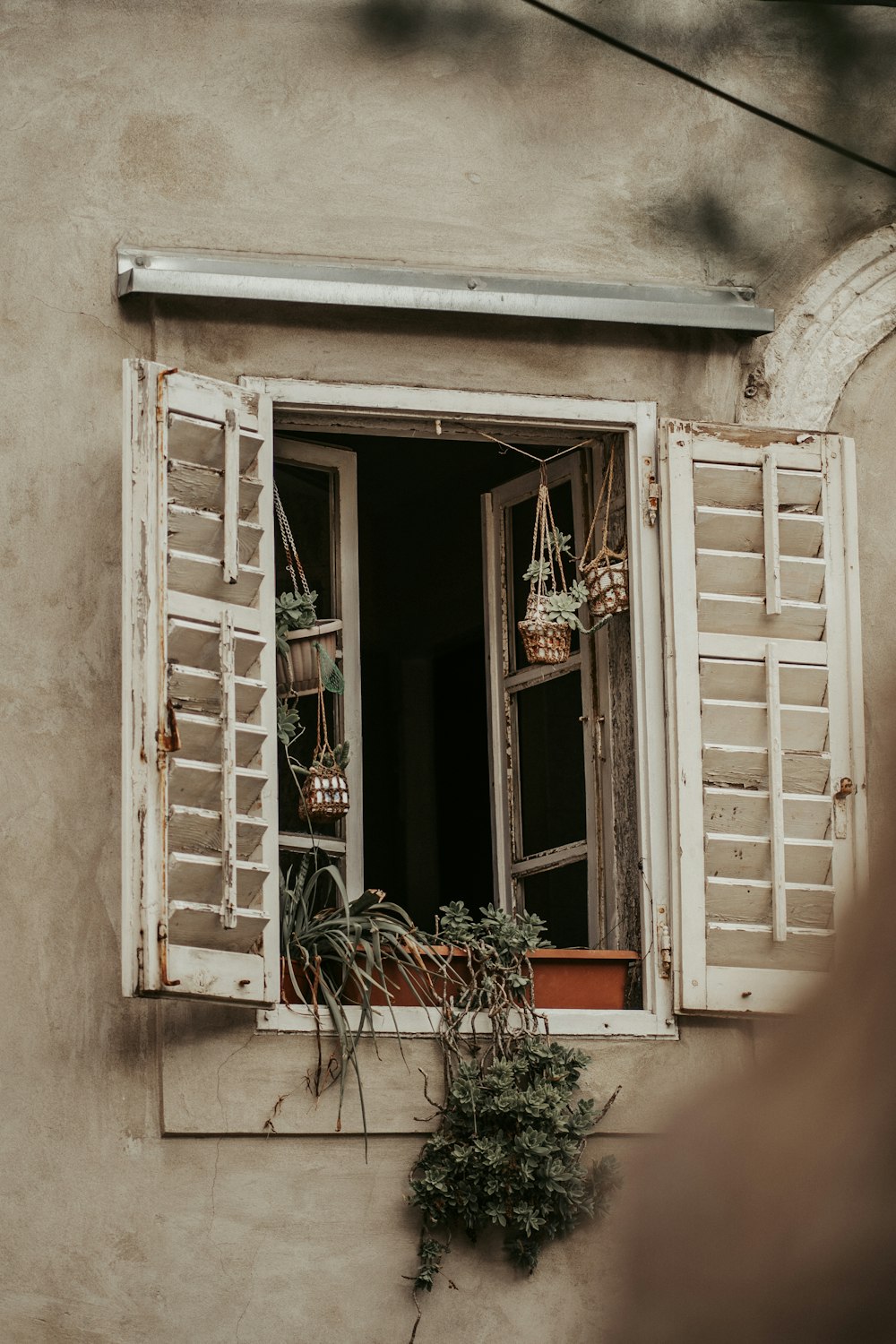 white wooden framed glass window