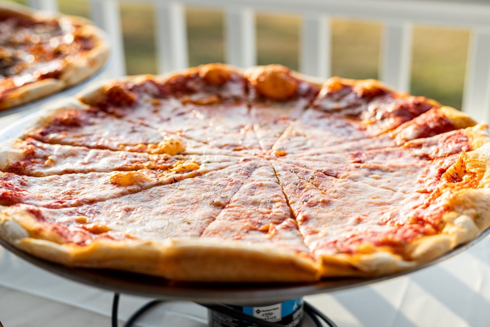 pizza on brown wooden table