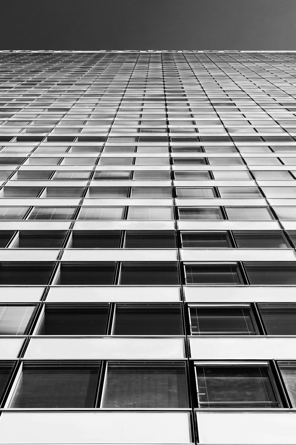 white and black glass building