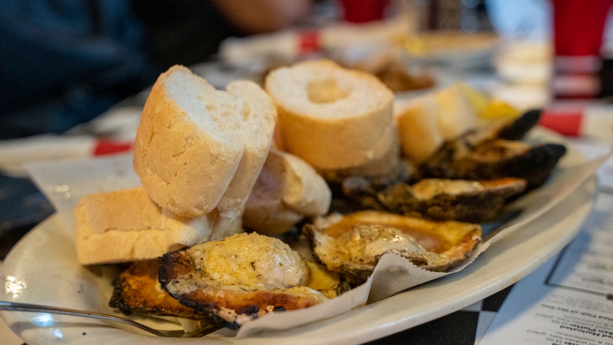 bread on white ceramic plate