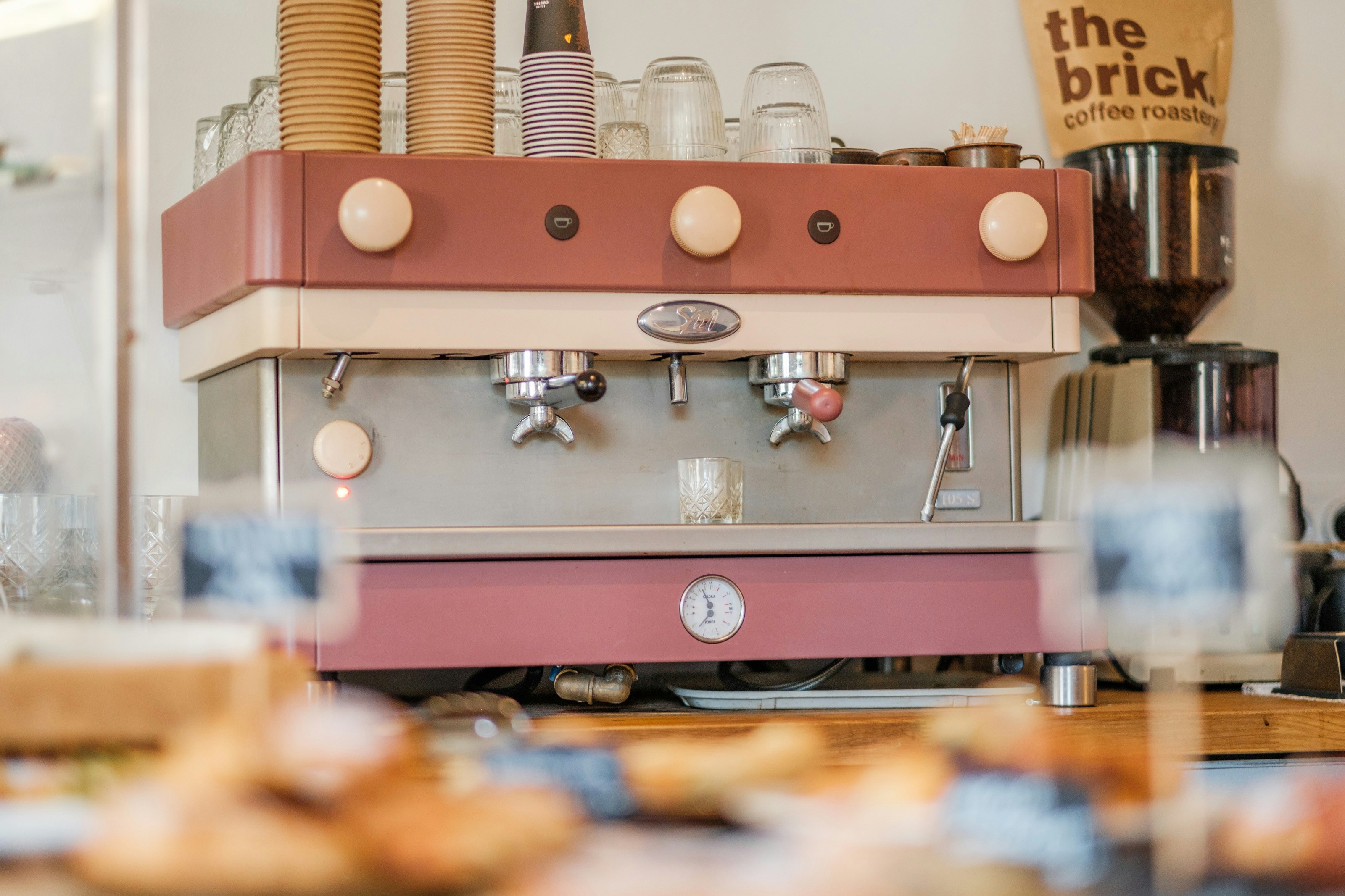 pink and white wooden toy