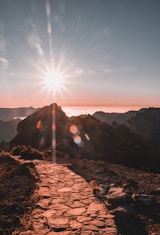 sun setting over the mountains