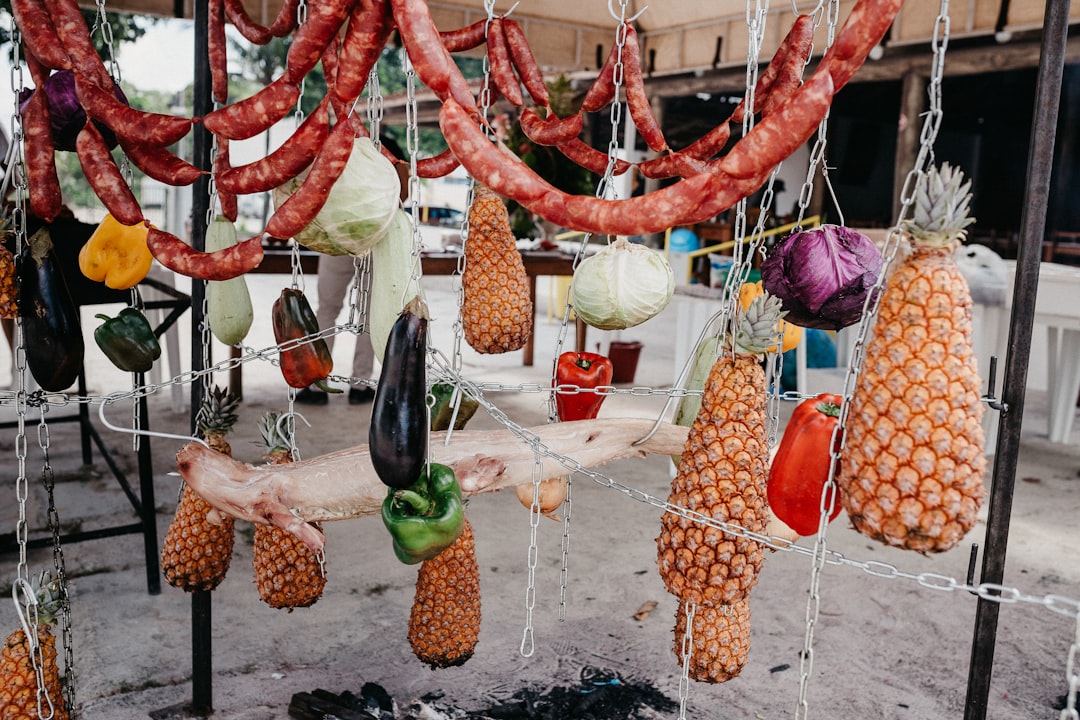 raw meat and vegetables on display