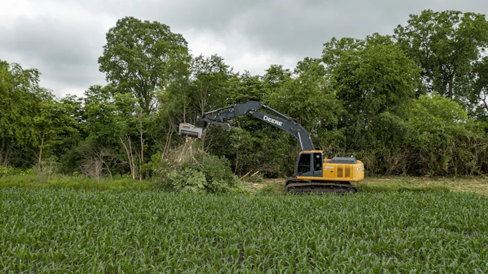 Heavy equipment clearing land on a rural property in Georgia