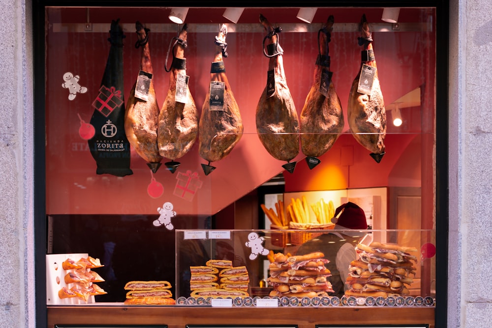 raw meat on display counter