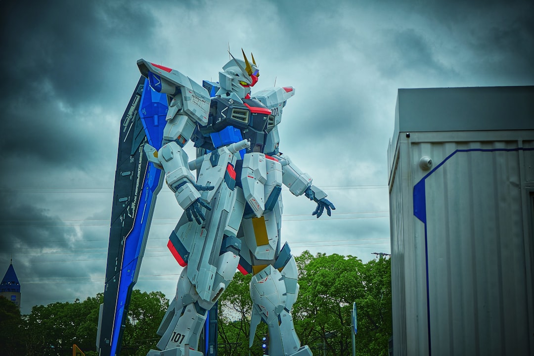 white and blue robot toy, Freedom Gundam in Shanghai