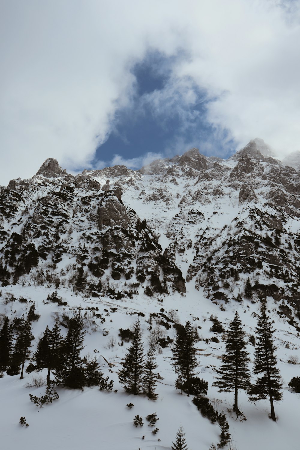 snow covered mountain under blue sky during daytime