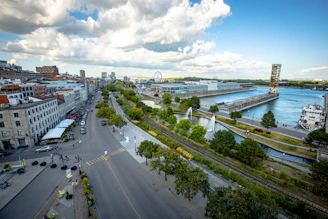 cars on road near city buildings during daytime