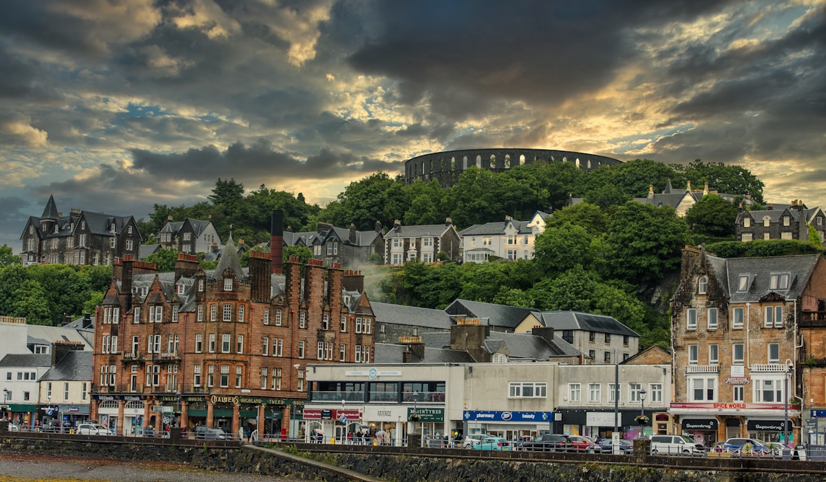 The harbour town of Oban on the west coast of Argyll and Bute, Scotland