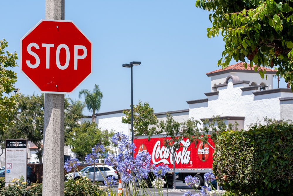 red and white stop sign