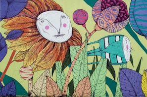 girl in green dress illustration