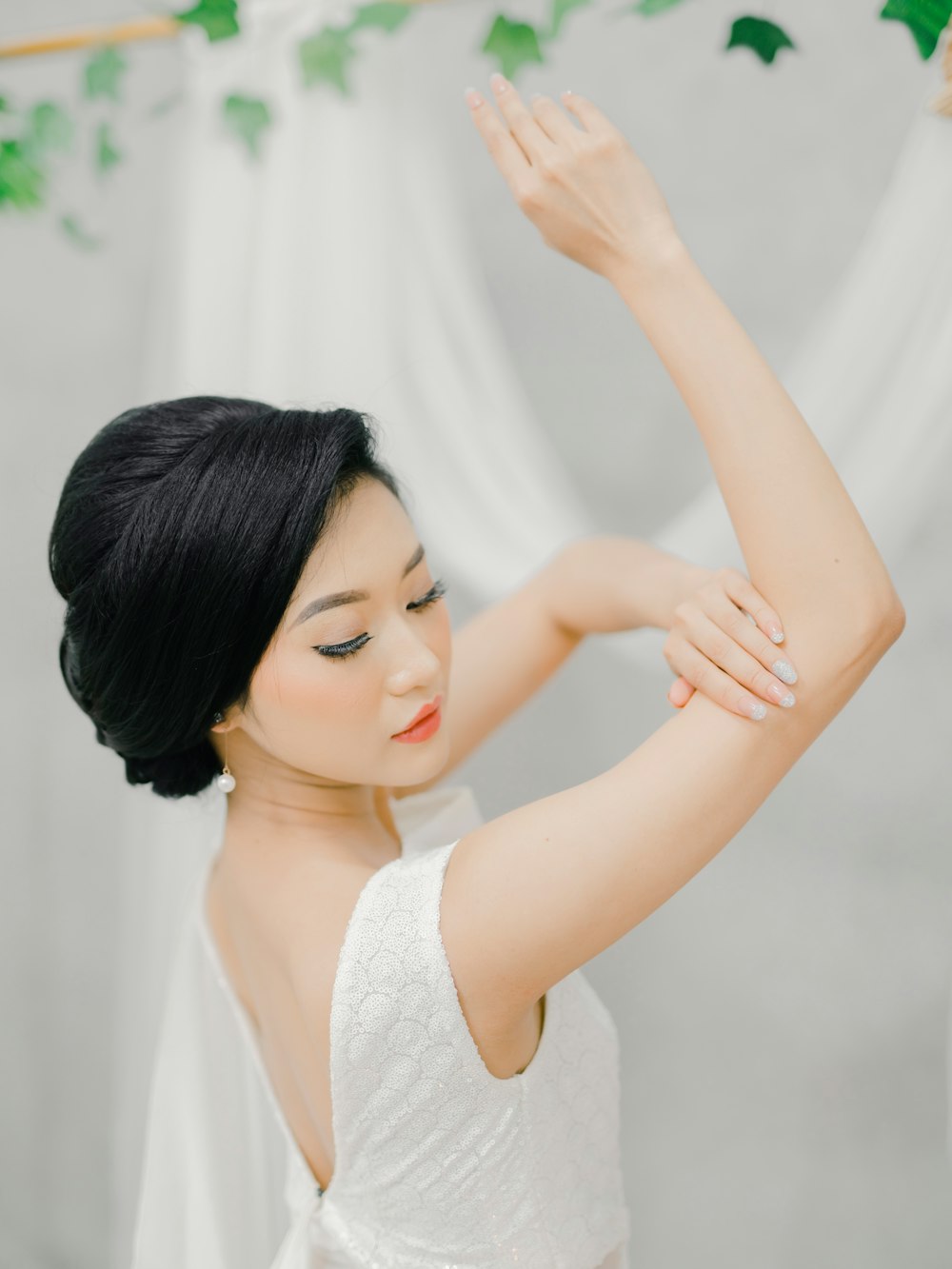 woman in white tank top