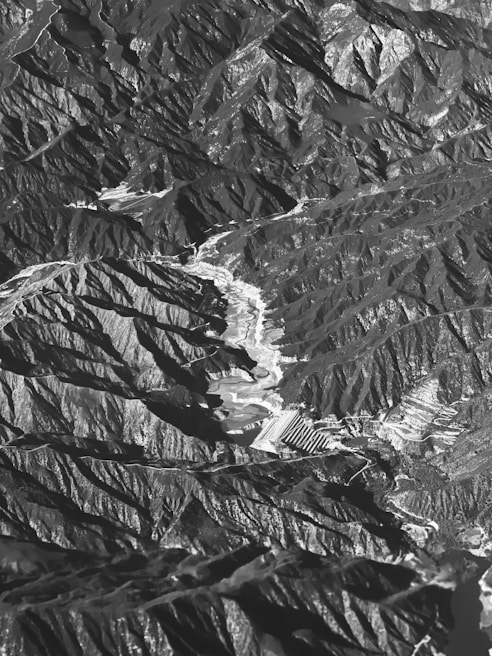 High-resolution digital terrain model highlighting mountain contours and valleys.