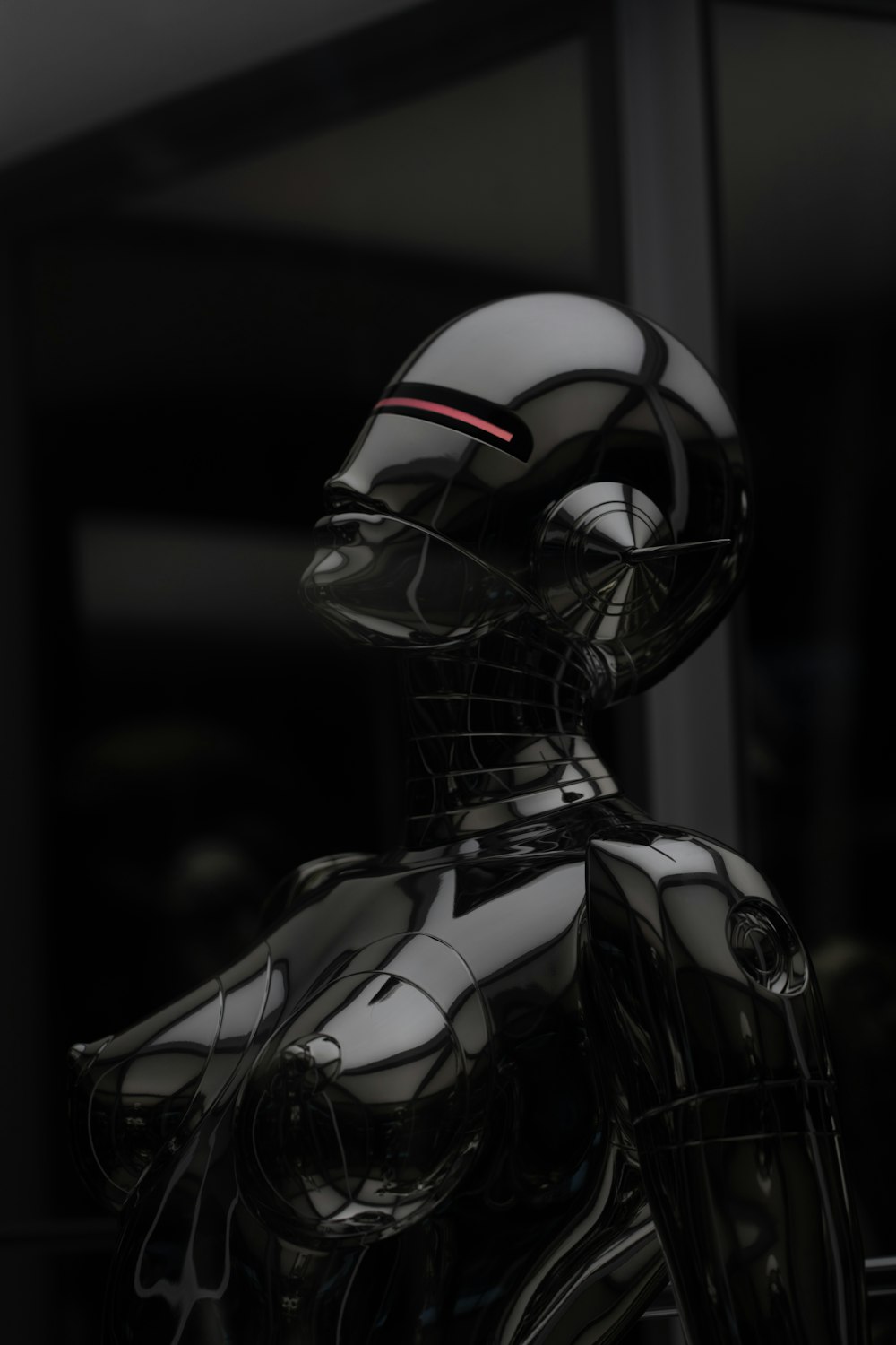 ilustração do robô preto e branco
