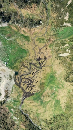 View of an extensive drainage network laid out professionally outdoors.