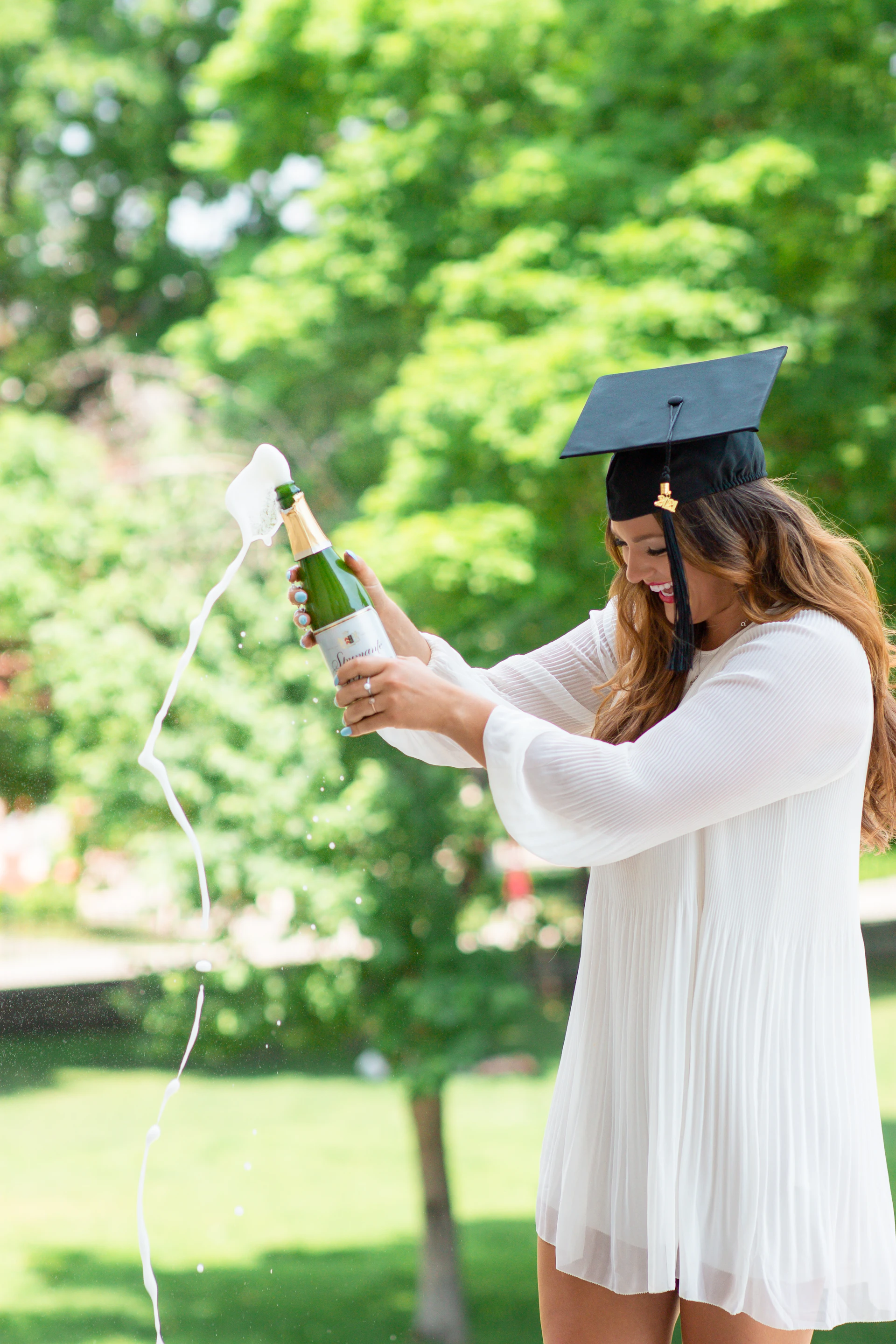 Students celebrating graduation