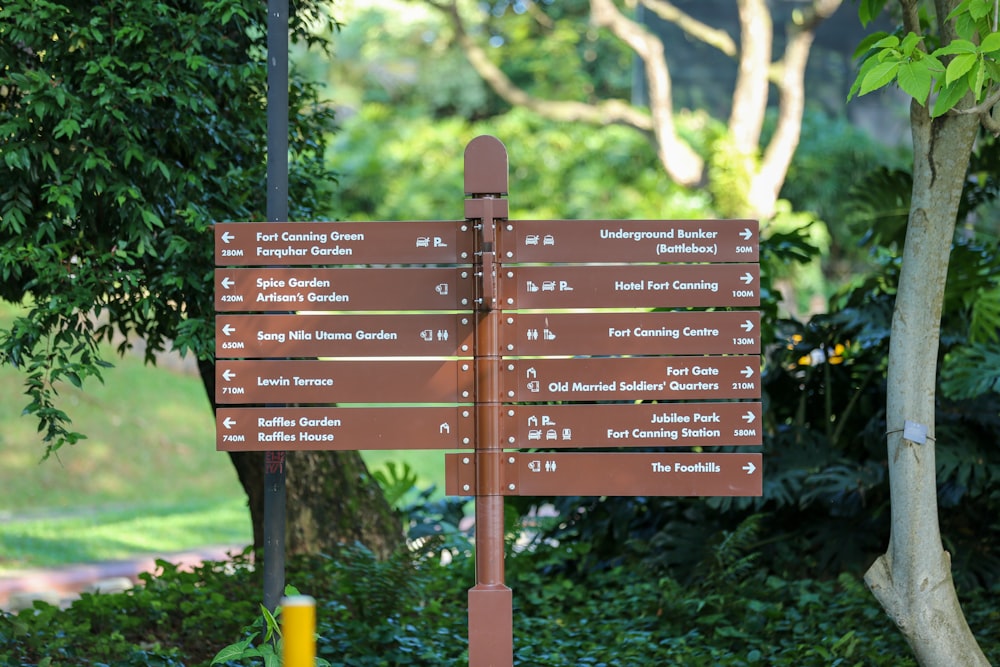 red and white wooden signage