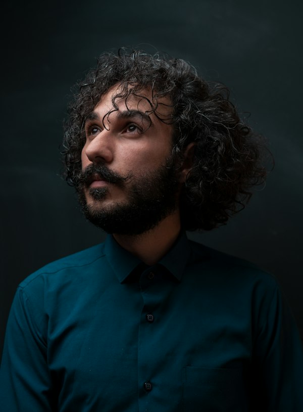 Man with natural curly hair