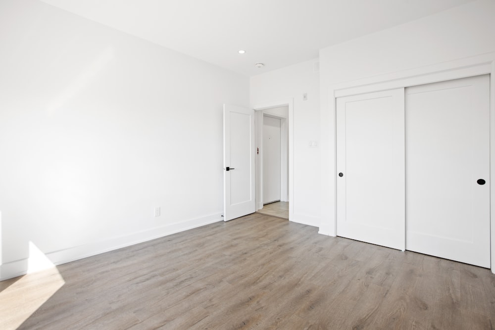 white wooden door closed in room