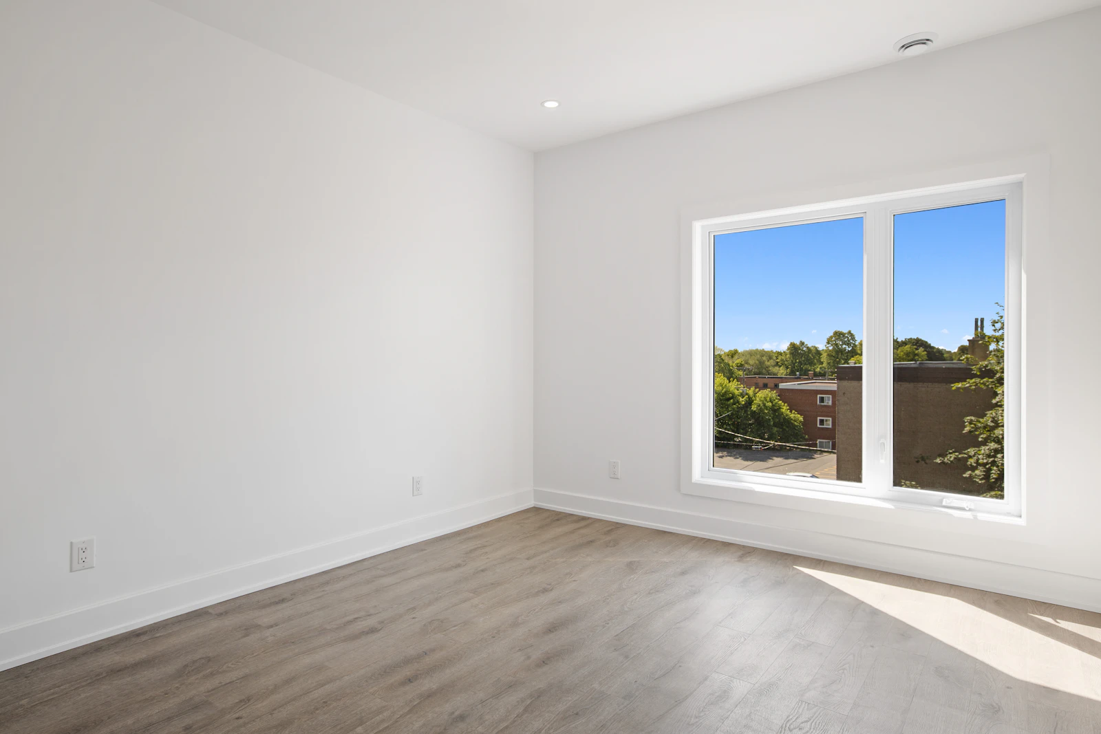 Bright interior with freshly painted walls and detailed trim