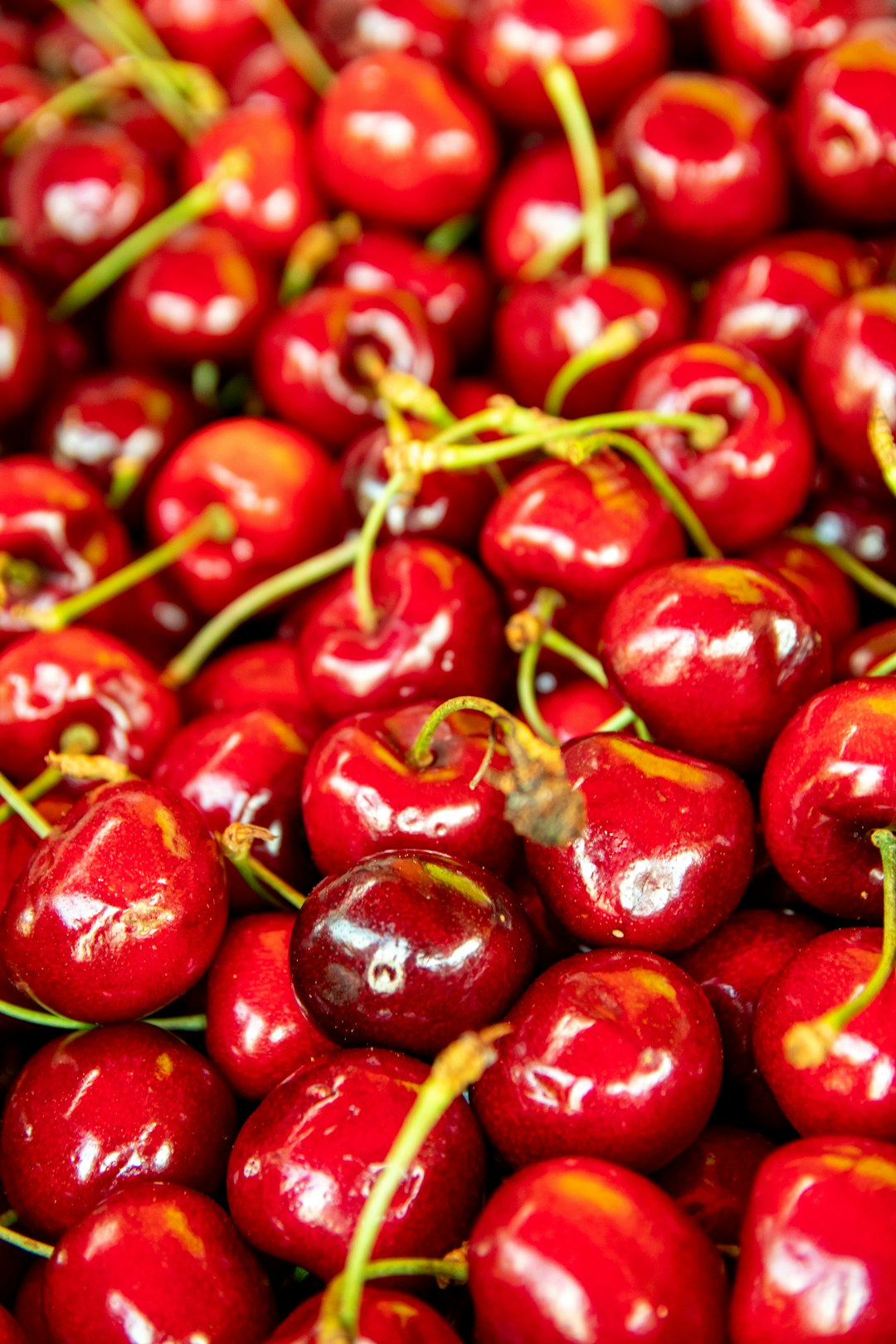 red cherries in close up photography