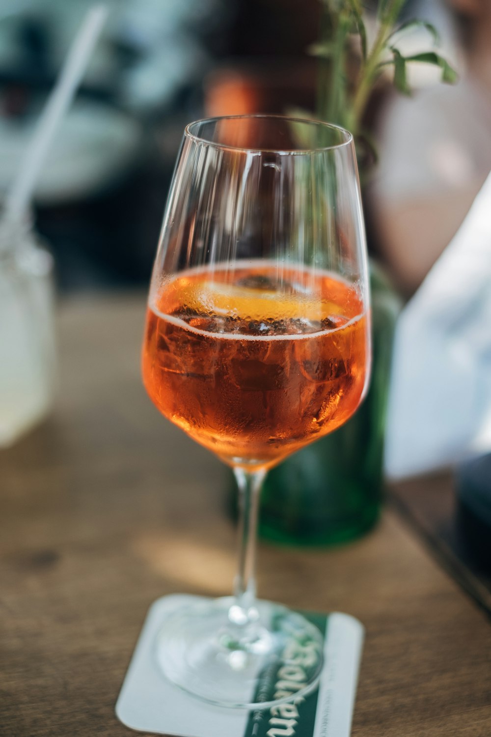 clear wine glass with red wine