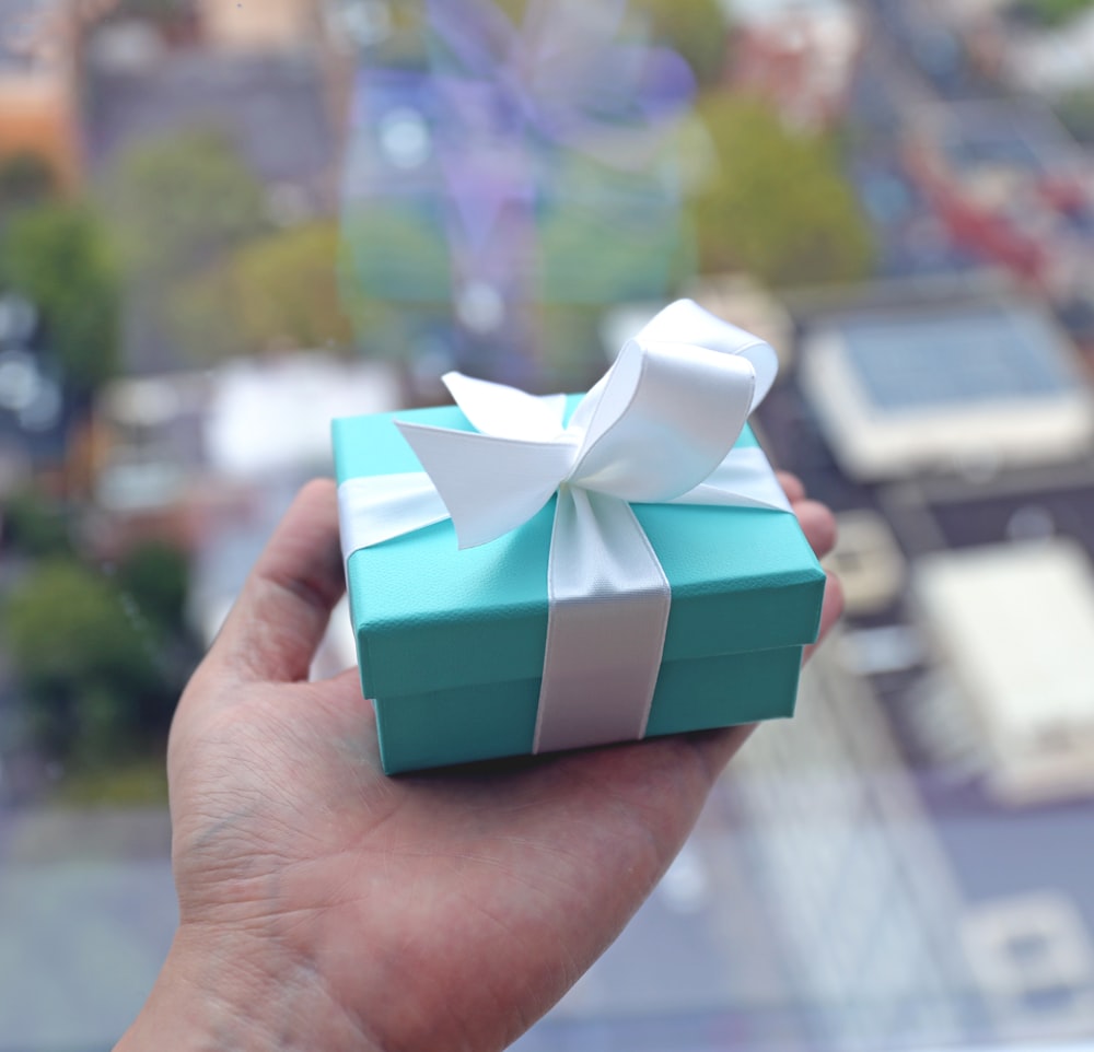 green and white gift box
