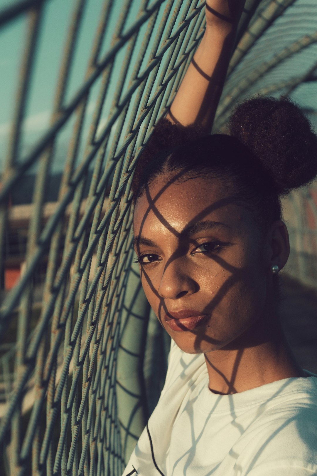 woman in white collared shirt