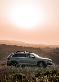 white suv on brown field during daytime
