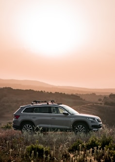 white suv on brown field during daytime