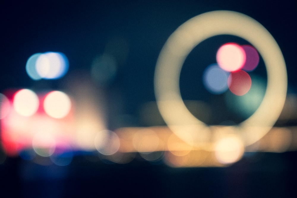 white and blue light in the city during night time